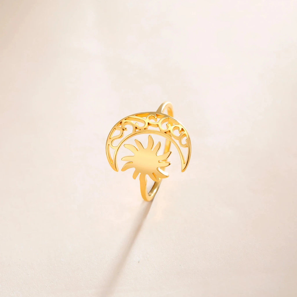 Mond- und Sonnenring Gold
