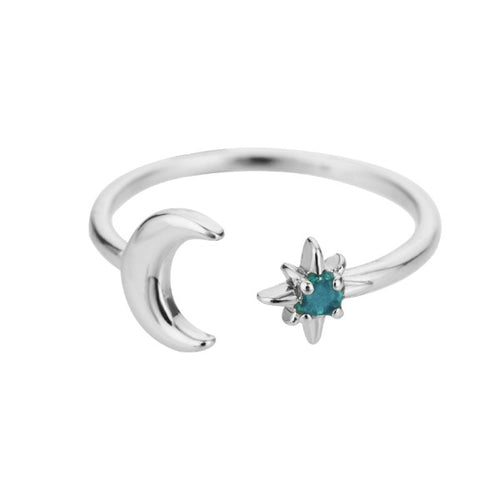 Mondring Damen Sternenring Silber