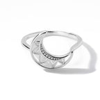 Ring Mond Gestirne Frau Silber