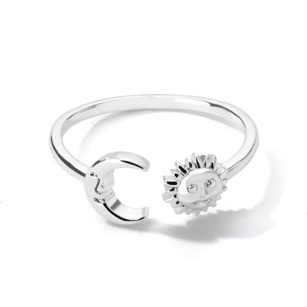 Ring Mond Sonne Gestirne Frau Silber