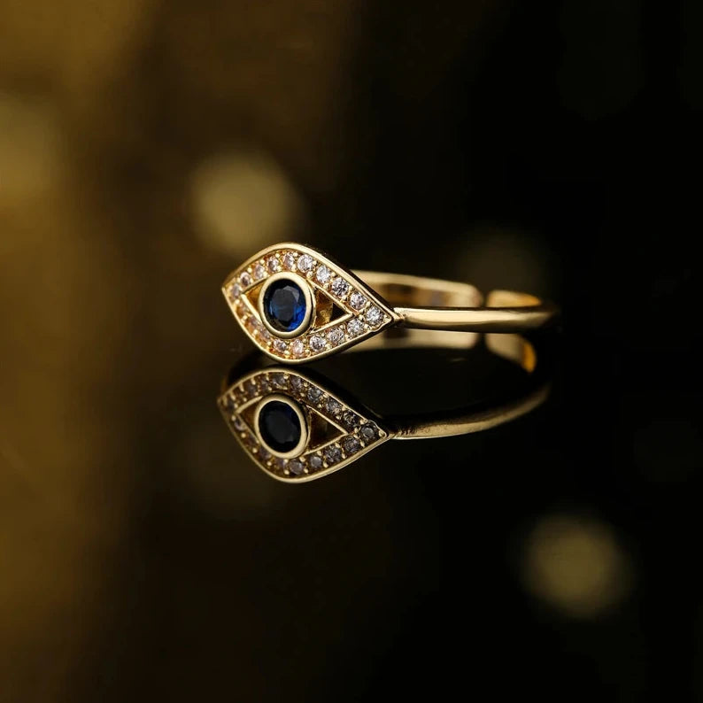 Türkisblauer böser Blick Ring