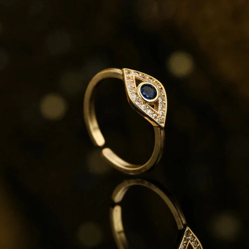 Türkisblauer böser Blick Ring