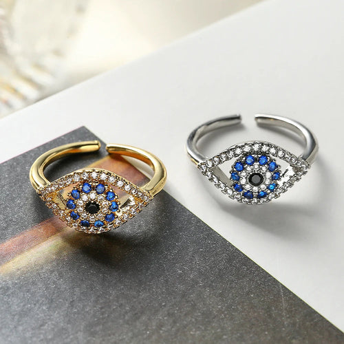 Ring Böses Auge Türkisches Blau Zirkon
