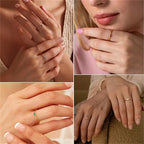 Minimalistischer Ring mit rechteckigem Geburtsstein für Damen