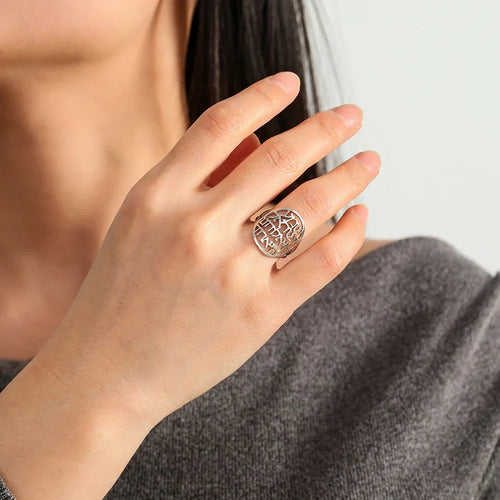 Unisex-Ring mit jüdischer hebräischer Gravur Silber