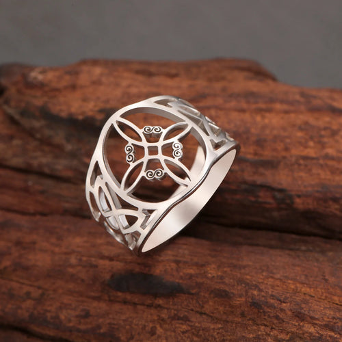 Hexenknotenring Damen Schutzring Wiccan Silber