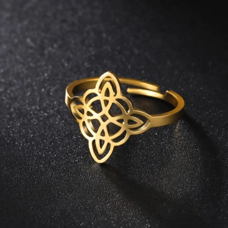 Hexenknoten Ring Gold
