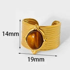 Damenring Tigerauge Gold