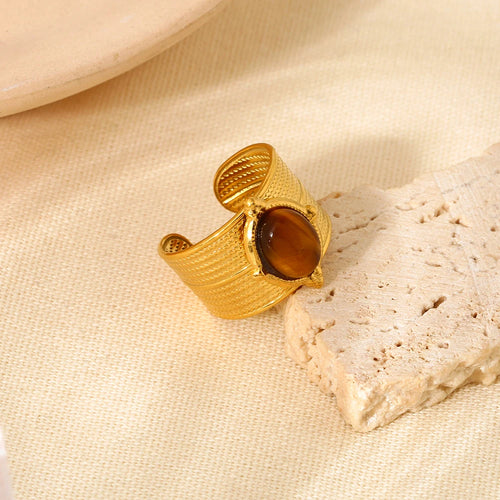 Damenring Tigerauge Gold