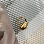 Origineller Ring großer Wassertropfen gold