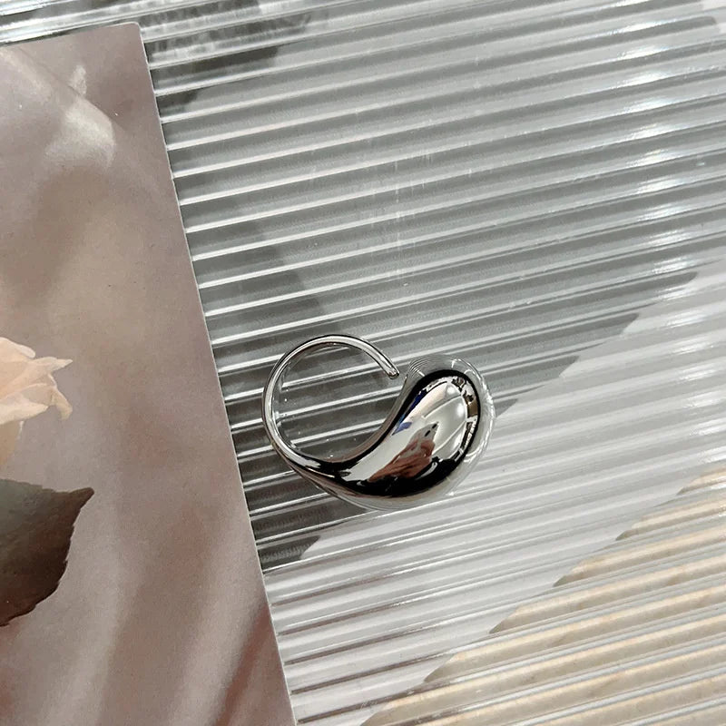 Origineller Ring großer Wassertropfen silber