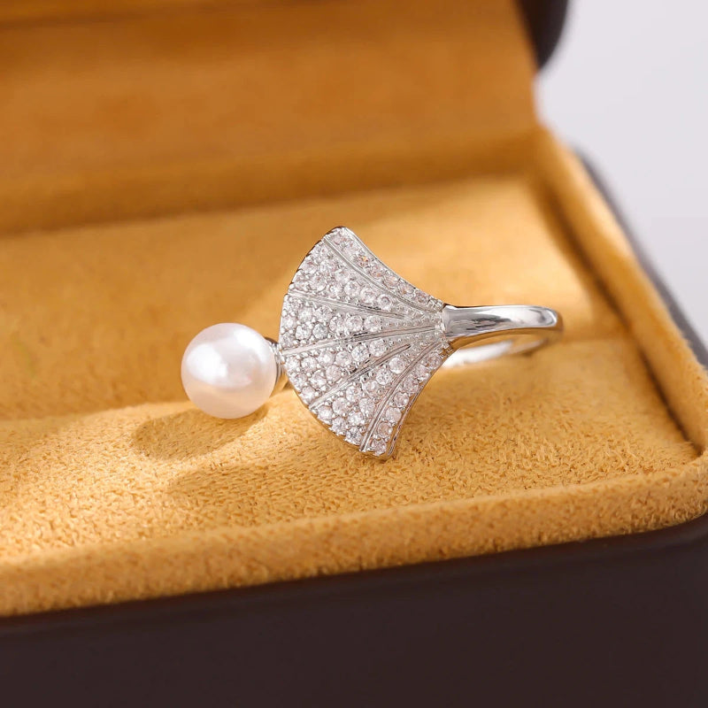 Ring Jakobsmuschel und Perle Muschel