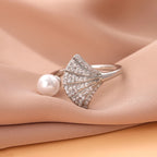 Ring Jakobsmuschel und Perle Muschel