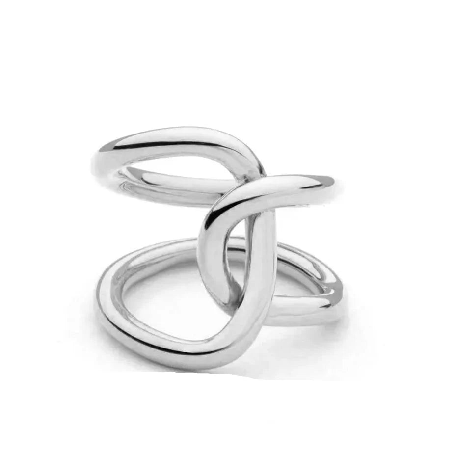 Origineller Ring mit Knoten, Silber