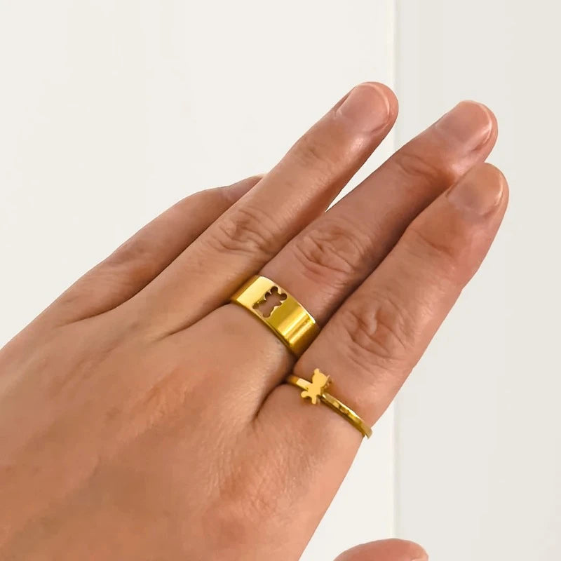 Bär Ring 2-teilig Gold