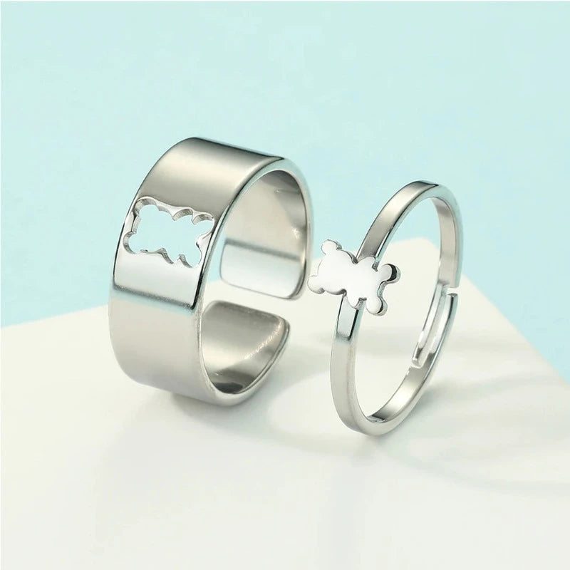 Bär Ring 2-teilig Silber