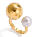 Offener Ring mit doppelter Perle