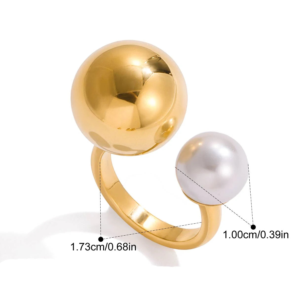 Offener Ring mit doppelter Perle