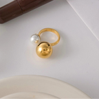 Offener Ring mit doppelter Perle