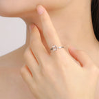 Offener Ring mit dem symbolischen jüdischen Davidstern aus Silber