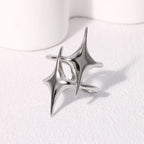 Offener Ring mit doppelten Sternen aus Silber