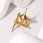 Offener Ring mit doppelten Sternen aus Gold