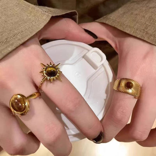 Ovaler Tigerauge-Ring
