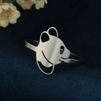 Feiner Panda-Ring aus Silber