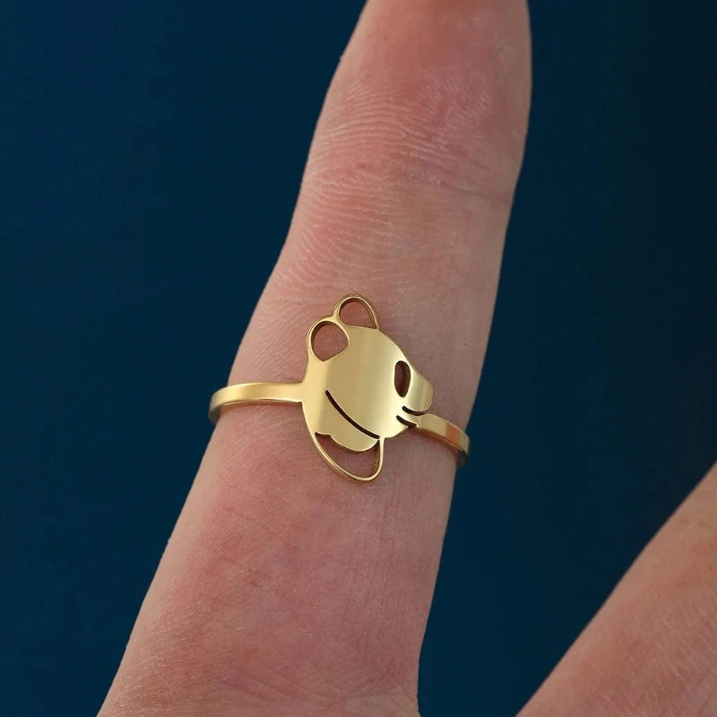 Feiner Panda-Ring aus Gold