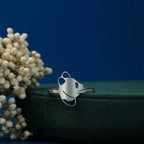 Feiner Panda-Ring aus Silber