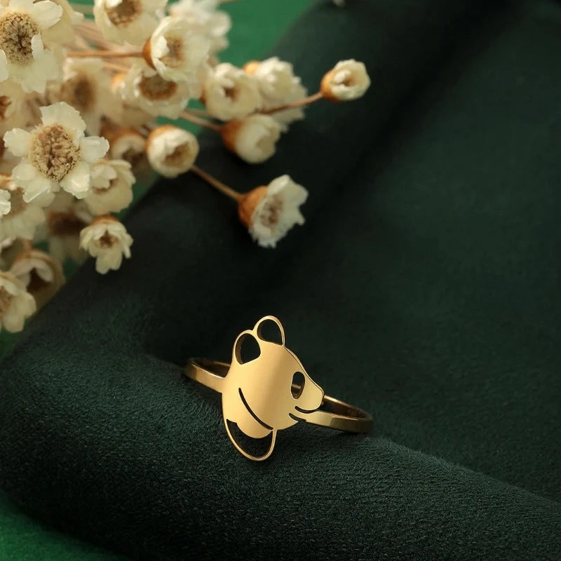 Feiner Panda-Ring aus Gold