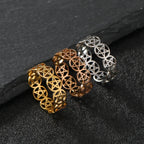 Pentakel-Ring Hexerei Frau Wiccan Ring Gold