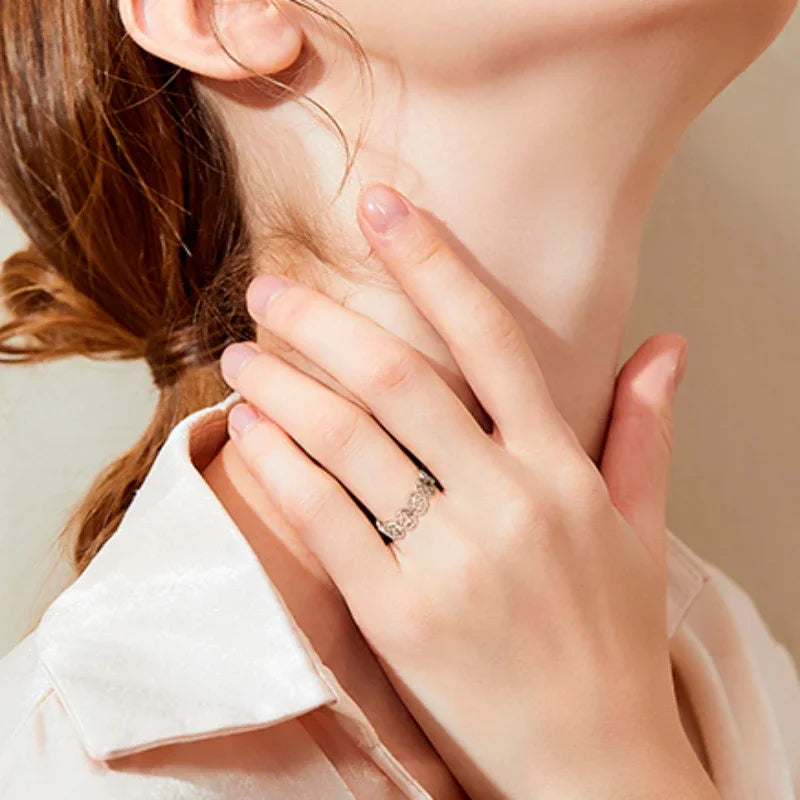Pentakel-Ring Hexerei Frau Wiccan Ring Silber