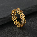 Pentakel-Ring Hexerei Frau Wiccan Ring Gold