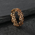 Pentakel-Ring Hexerei Frau Wiccan Ring Roségold