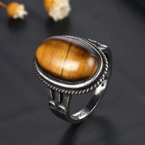 Damenring mit Tigerauge-Stein