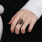 Damenring mit Tigerauge-Stein