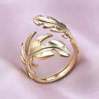 Feder-Ring für Damen Gold