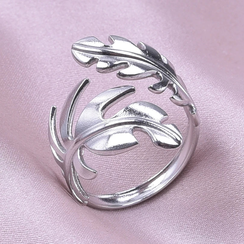 Feder-Ring für Damen Silber