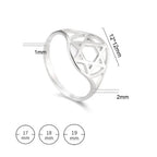Hohle Damenring mit dem <span data-glossary-id="star-of-david">Davidstern</span>, jüdisches Symbol, Silber