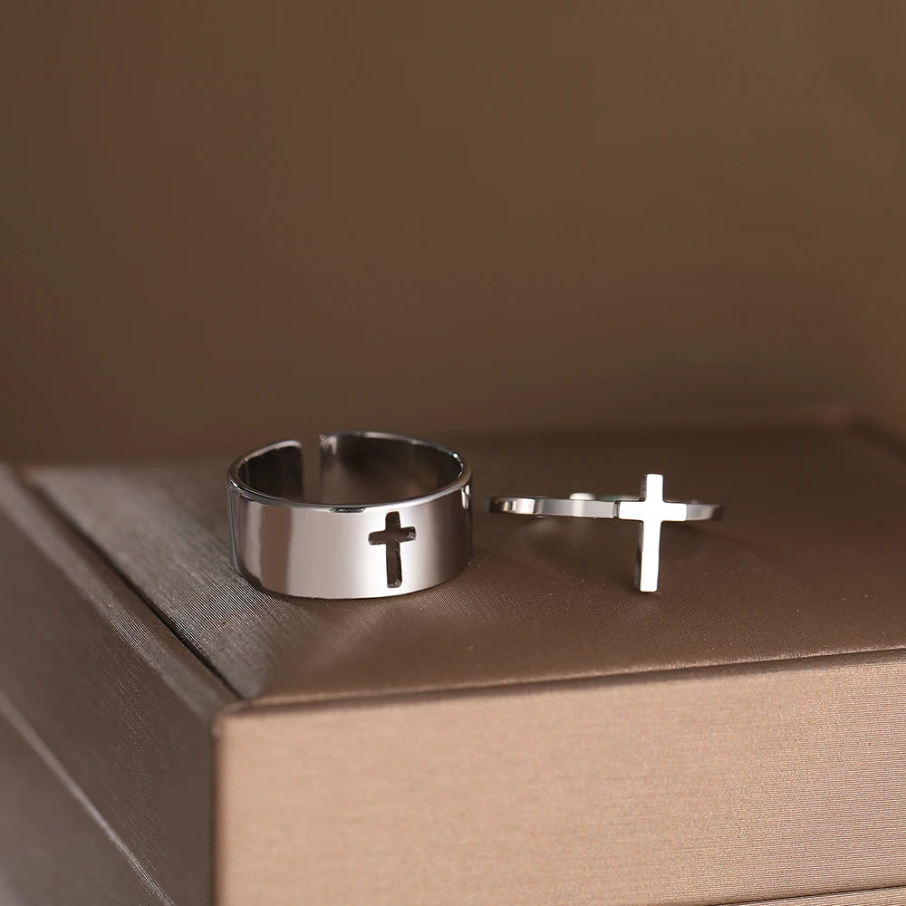 Ring für Damen Christliches Kreuz Silber