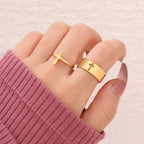 Ring für Damen Christliches Kreuz Gold