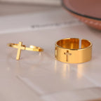 Ring für Damen Christliches Kreuz Gold