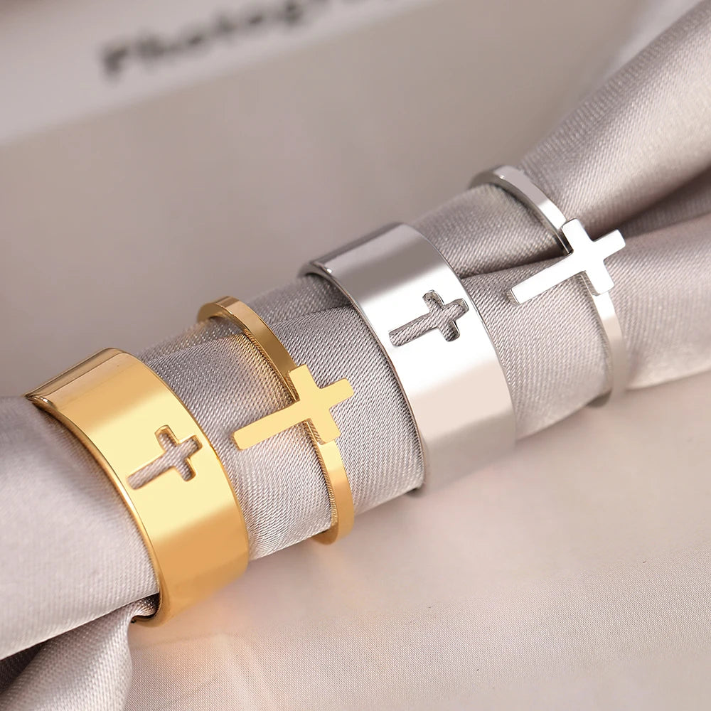 Ring für Damen Christliches Kreuz Silber
