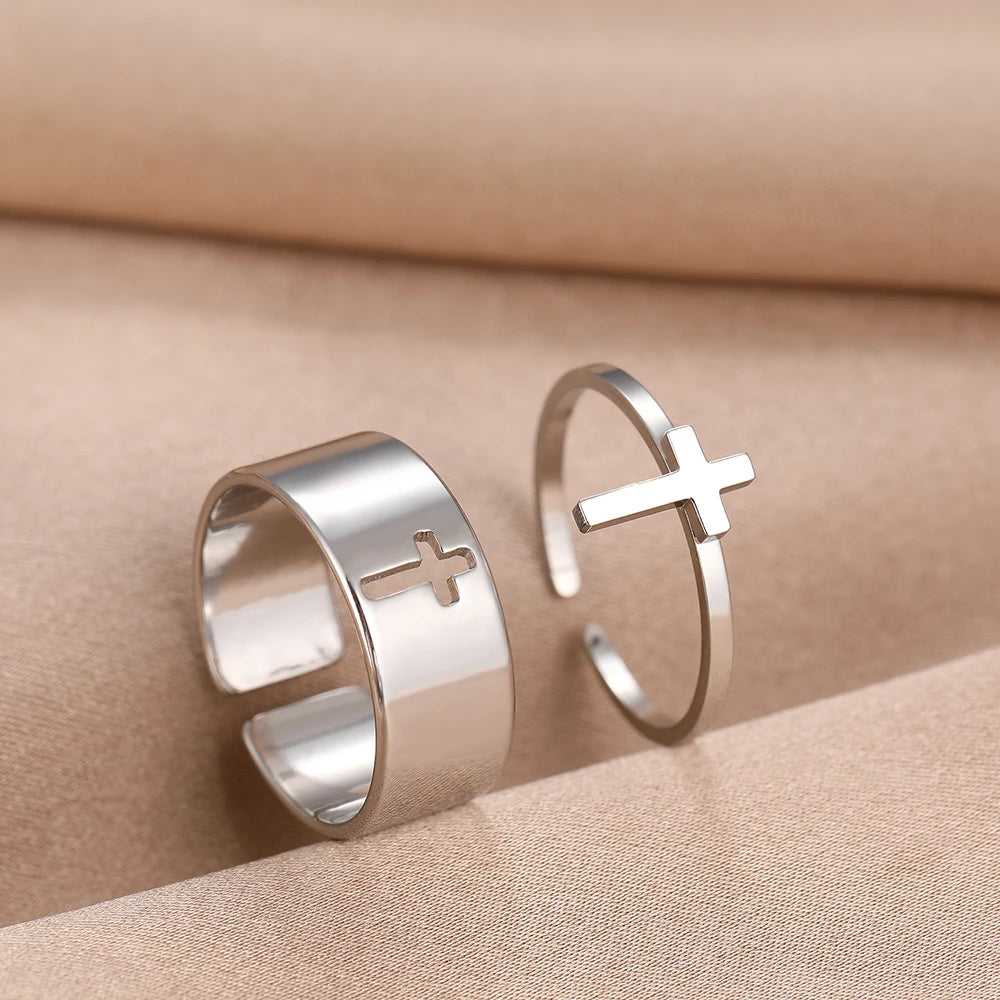 Ring für Damen Christliches Kreuz Silber