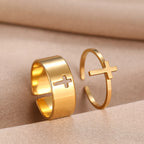 Ring für Damen Christliches Kreuz Gold