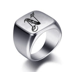 Breiter Herrenring mit Initiale n
