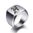 Breiter Herrenring mit Initiale h