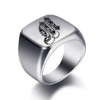 Breiter Herrenring mit Initiale m