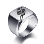 Breiter Herrenring mit Initiale w